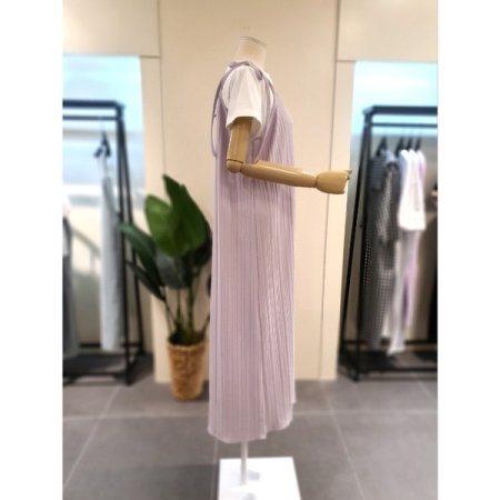 플리츠 뷔스티에 원피스 퍼플