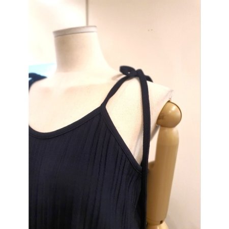 플리츠 뷔스티에 원피스 네이비