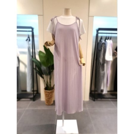 플리츠 뷔스티에 원피스 블랙