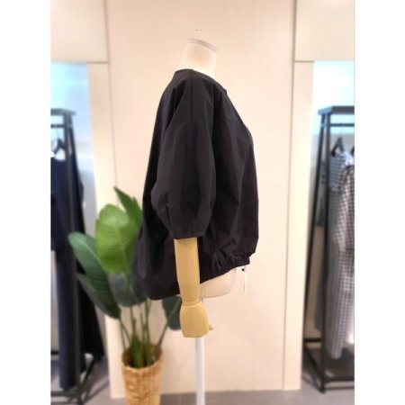 홑겹 5부소매 셔링 집업 점퍼