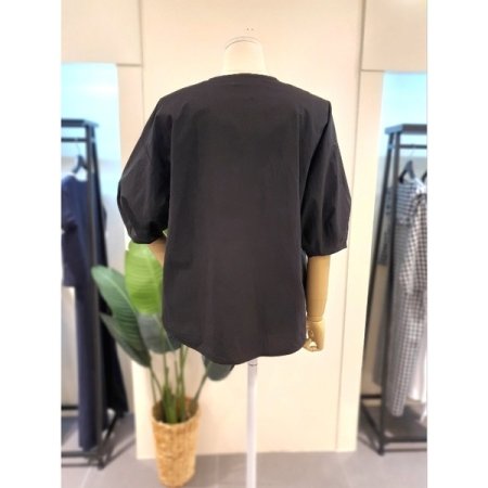 홑겹 5부소매 셔링 집업 점퍼