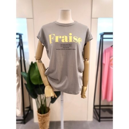 프레이즈 캡소매 티셔츠 카키
