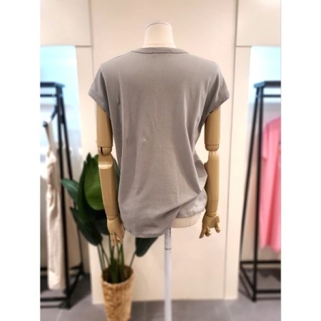 프레이즈 캡소매 티셔츠 카키