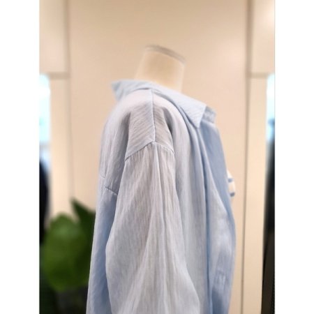 백오픈 블라우스 나시 세트 블루