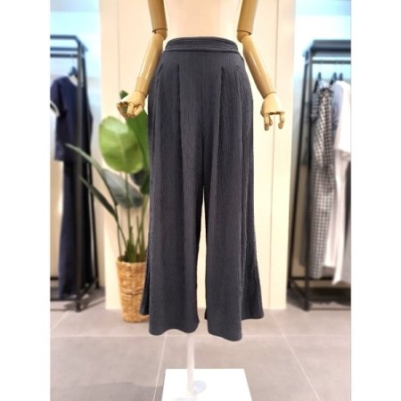 플리츠 드랍 숄더 와이드 팬츠 셋업D