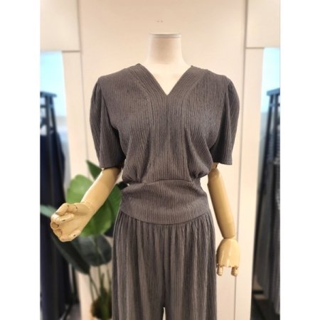 요루 스판 반팔 와이드팬츠 세트 KH