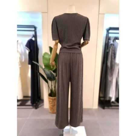 요루 스판 반팔 와이드팬츠 세트 KH