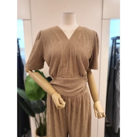 요루 여름 반팔 와이드팬츠 셋업 베이