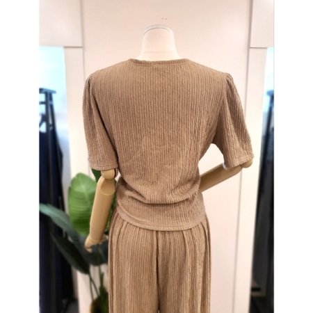 요루 여름 반팔 와이드팬츠 셋업 베이