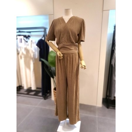 요루 여름 반팔 와이드팬츠 셋업 베이