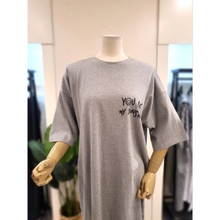 선샤인 반팔 원피스 그레이