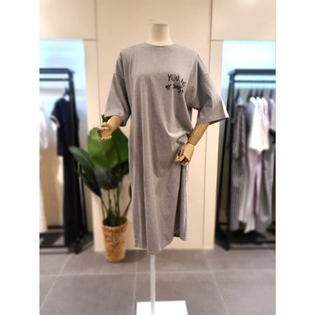 스마일 프린팅 반팔 원피스 민트