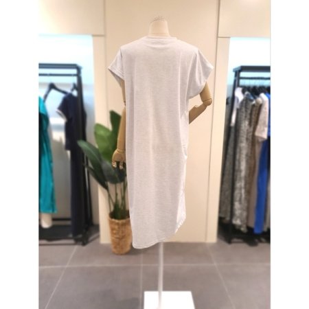 버디 드랍소매 원피스 라이트그레이