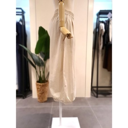 밑단 펀칭 쿨 와이드 팬츠 베이지