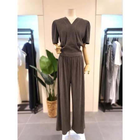 썸머 주름 스판 셋업 블랙