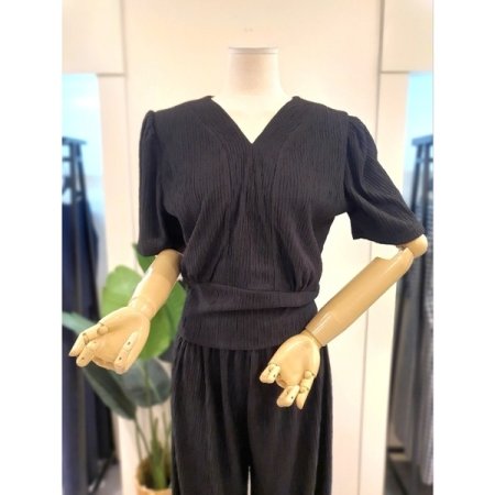 썸머 주름 스판 셋업 블랙