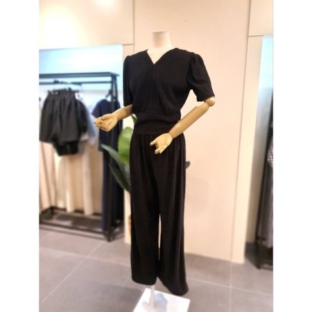 썸머 주름 스판 셋업 블랙