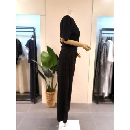 썸머 주름 스판 셋업 블랙