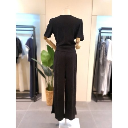 썸머 주름 스판 셋업 블랙