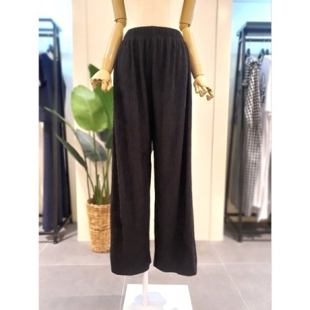 썸머 주름 팬츠 세트 블랙