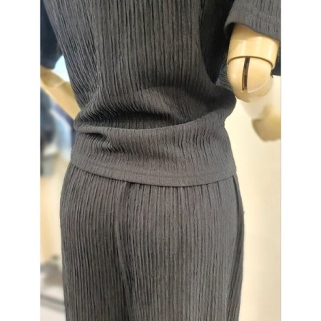 썸머 주름 팬츠 세트 블랙