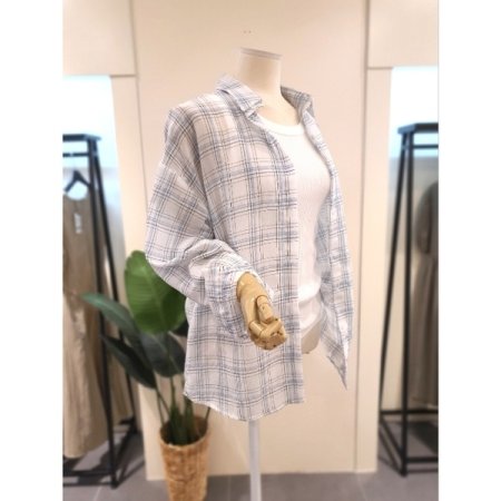 윈디 체크 셔츠 아이보리