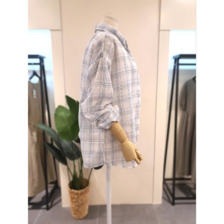 윈디 체크 셔츠 아이보리