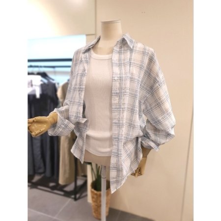 윈디 체크 셔츠 아이보리