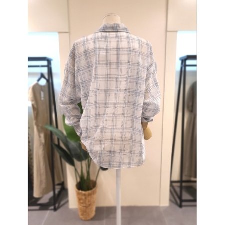 윈디 체크 셔츠 아이보리