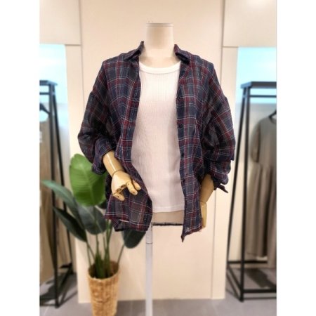 윈디 체크 셔츠 아이보리