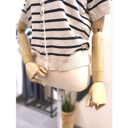 레이스 단가라 가디건 베이지