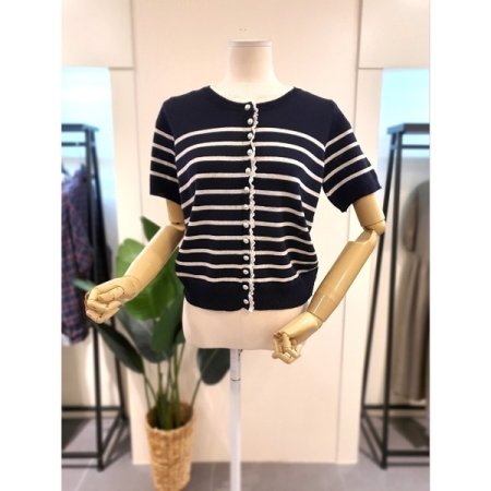 레이스 단가라 가디건 베이지