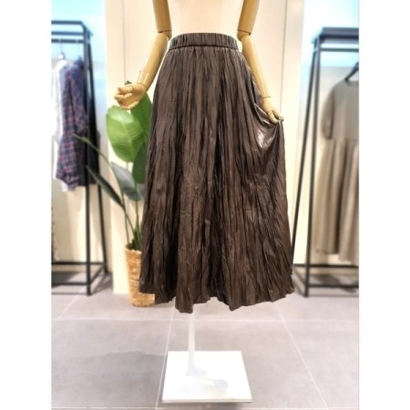 에코 레더 밴딩 스커트 카키