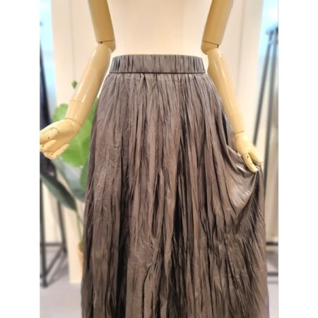 에코 레더 밴딩 스커트 카키