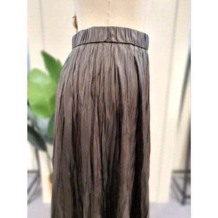 에코 레더 밴딩 스커트 카키