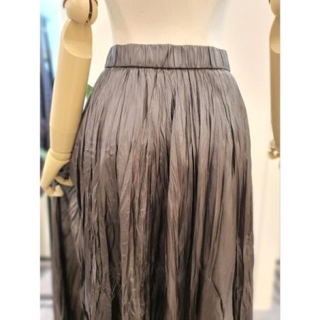 에코 레더 밴딩 스커트 카키