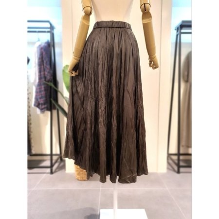 에코 레더 밴딩 스커트 카키