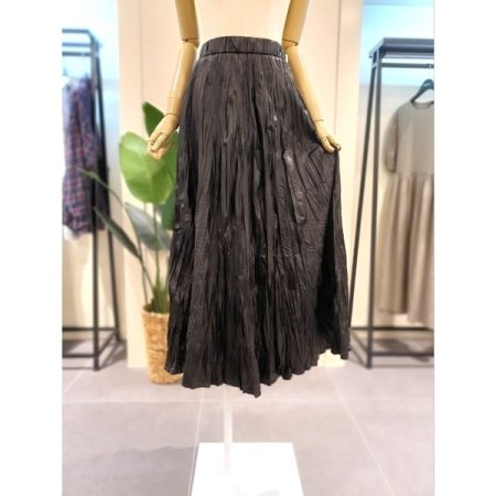 에코 레더 밴딩 스커트 카키