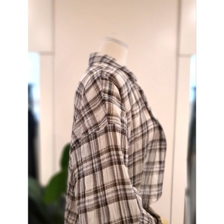 모니 체크 셔츠 배이지