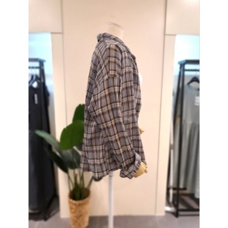 모니 체크 셔츠 스카이블루