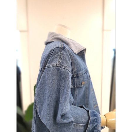 카라 집업 레이어드 청자켓 데님자켓