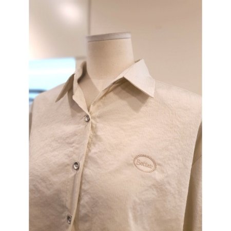 자수 스판 5부 셔츠 크림