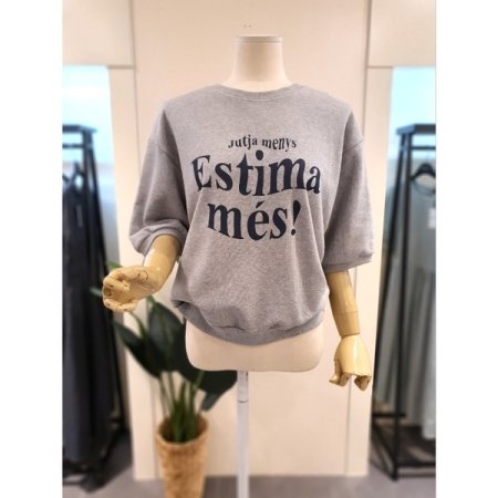 티마 5부 반팔 맨투맨 그레이