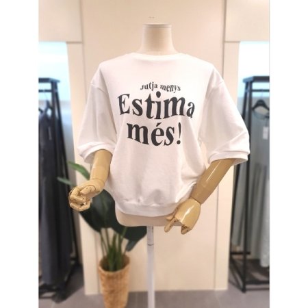 티마 5부 반팔 맨투맨 그레이