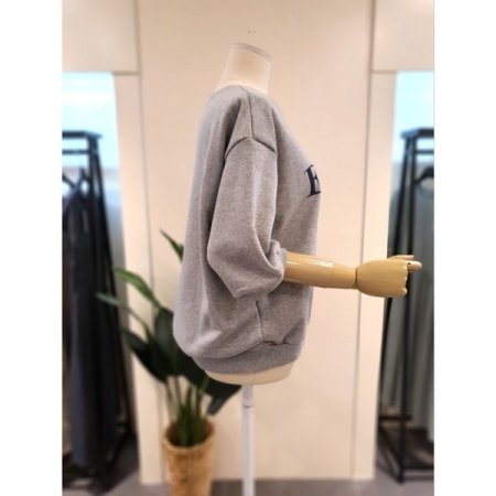 티마 5부 반팔 맨투맨 그레이