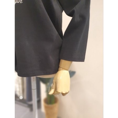 프린팅 7부 긴팔 티셔츠 블랙