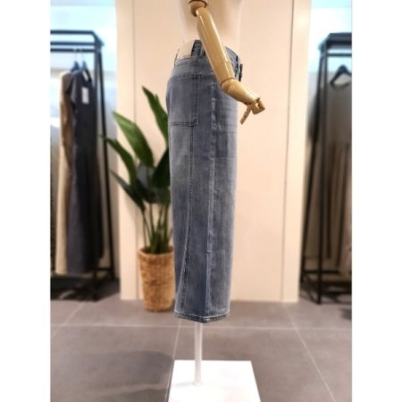 와이드 7부 데님팬츠 청바지