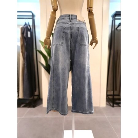 와이드 7부 데님팬츠 청바지