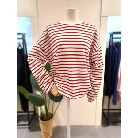 캠프 스트라이프 티셔츠 네이비