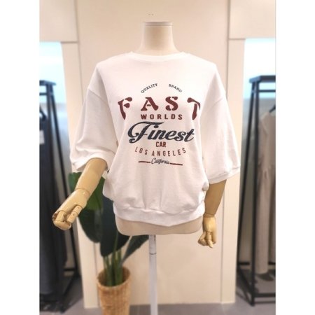 패스트 5부 소매 맨투맨 네이비